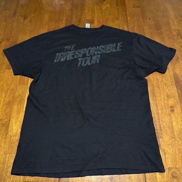 Kevin Hart Graphic T Shirt Irresponsible Tour All Black Felt Logo Size Medium - Picture 3 of 5